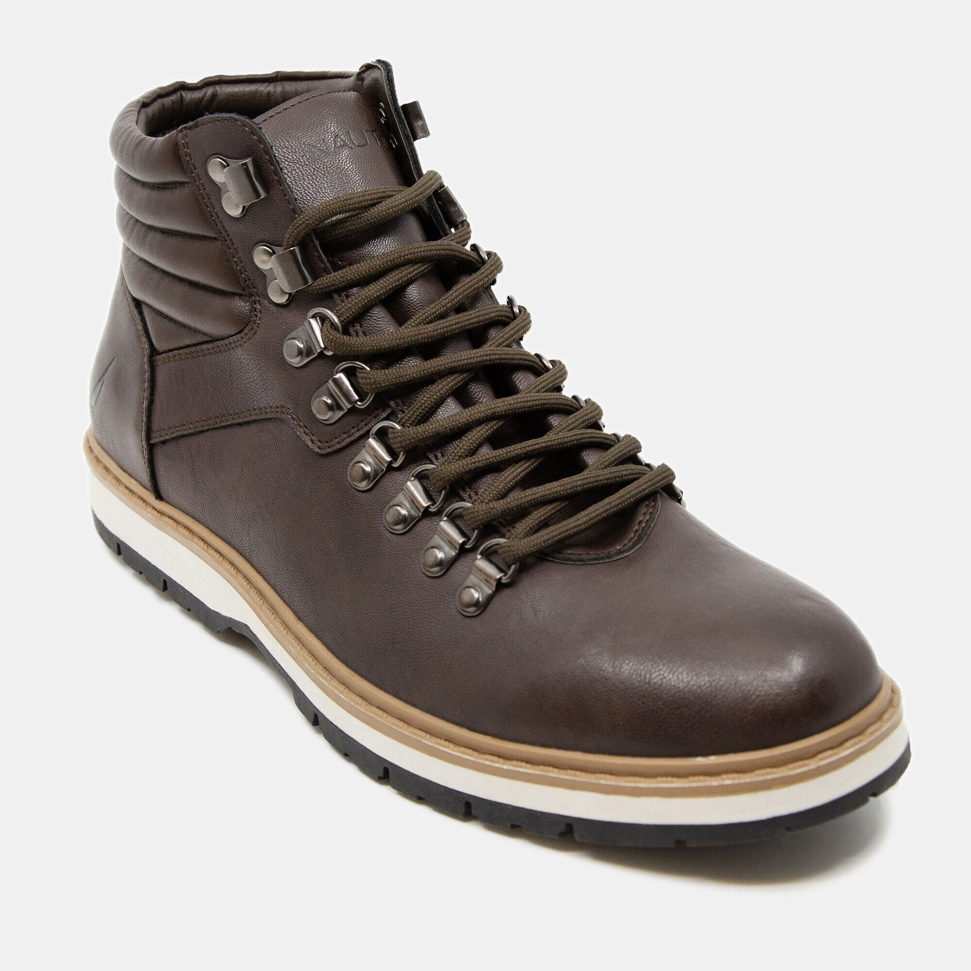 STACKED LACE-UP BOOTS,Brown Stone,large