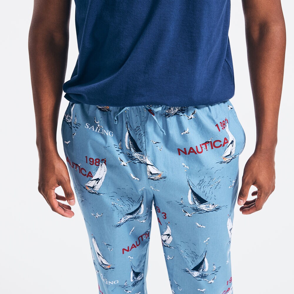 Short Sleeve Pajama Set,Blue Depths,large