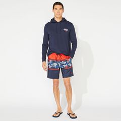 8" PERFORMANCE FLORAL AND STRIPE PRINT SWIM,Firey Red,large