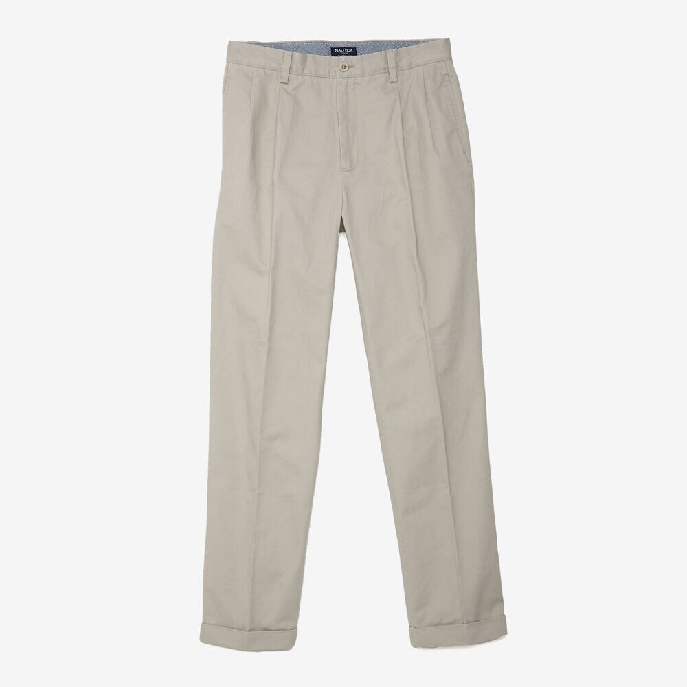 Casual Cuffed Twill Pant,True Stone,large