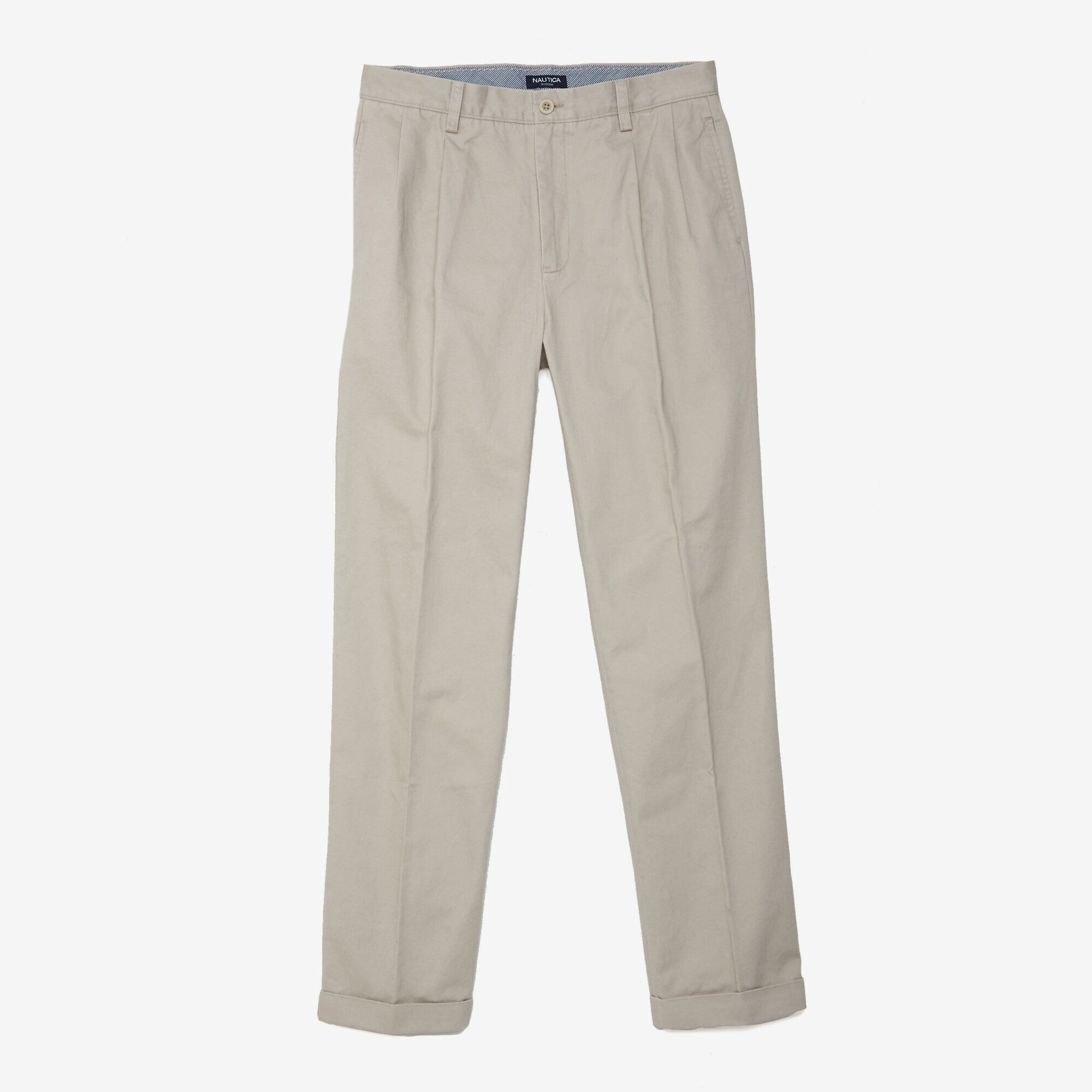 Casual Cuffed Twill Pant,True Stone,large