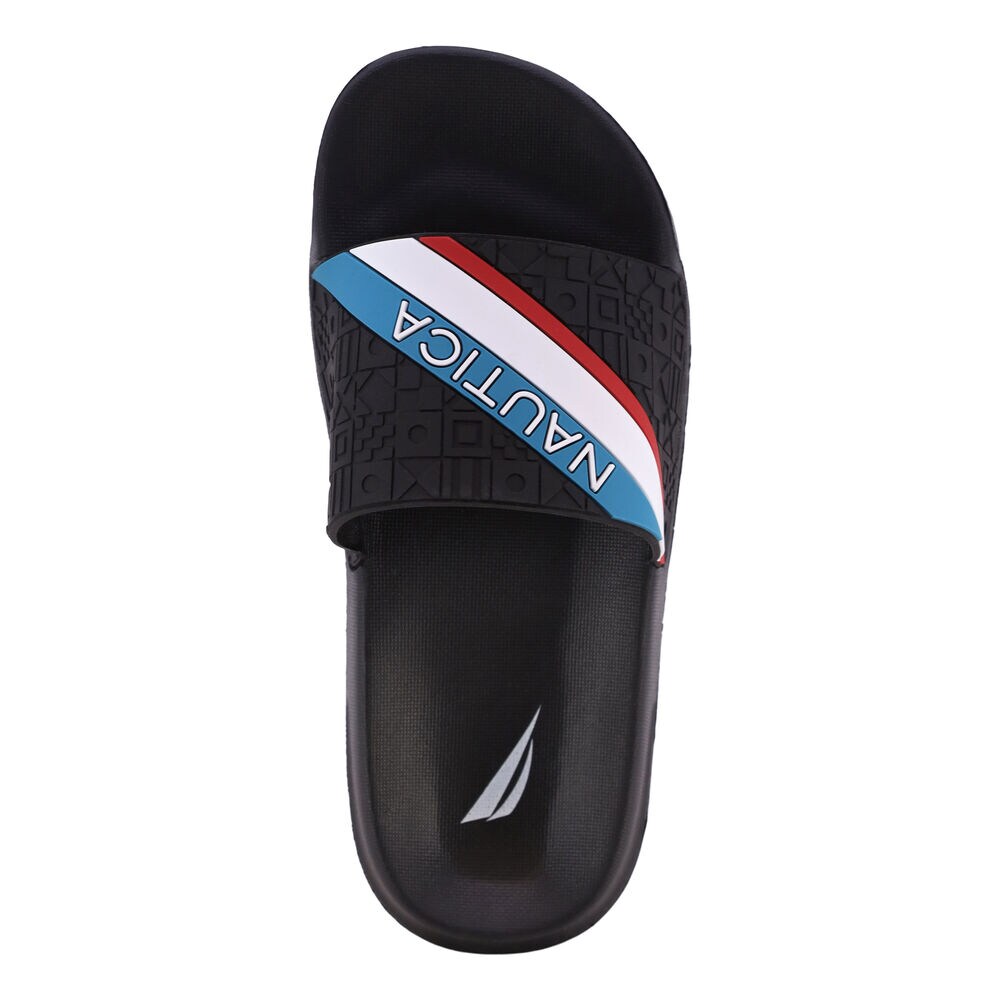 Logo Slide Sandal,Black,large