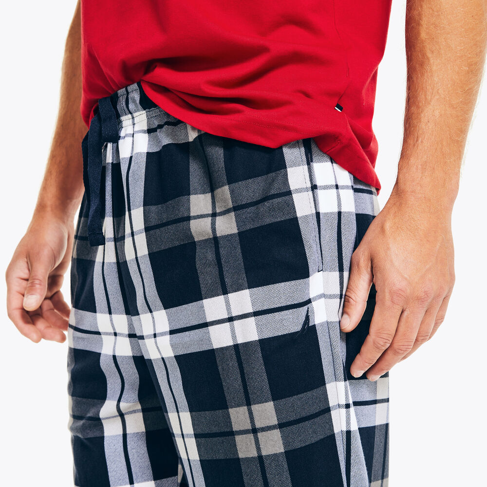 PLAID FLEECE SLEEP PANT,Pewter Heather,large