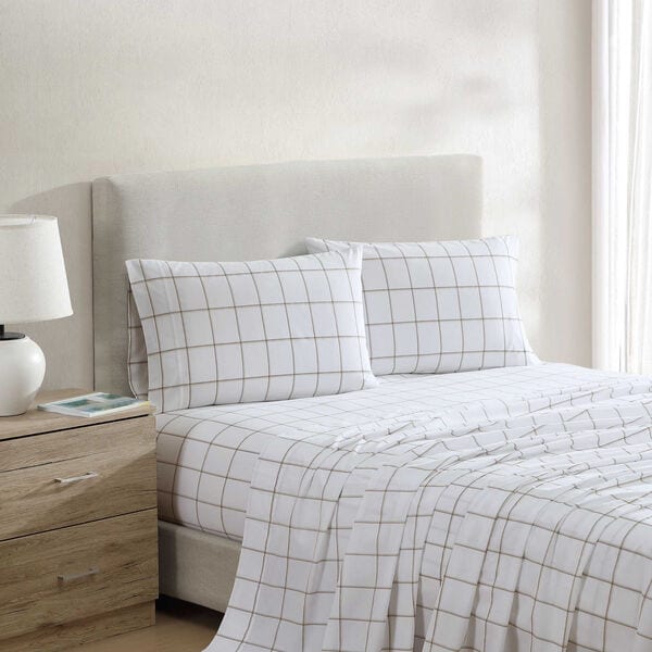 Plot Beige King Sheet Set