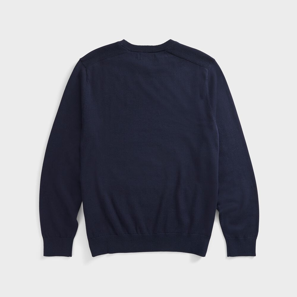 BIG & TALL NAVTECH BRAND ICON V-NECK SWEATER,Navy,large