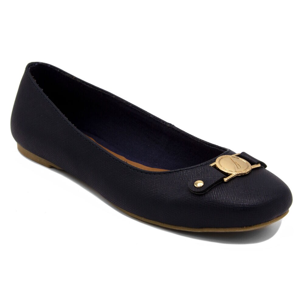 Pembina Faux Leather Ballet Flats in Navy,Navy,large