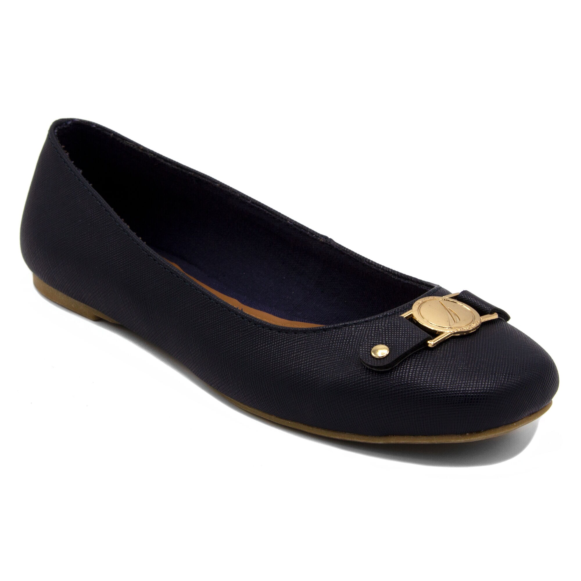 Pembina Faux Leather Ballet Flats in Navy,Navy,large