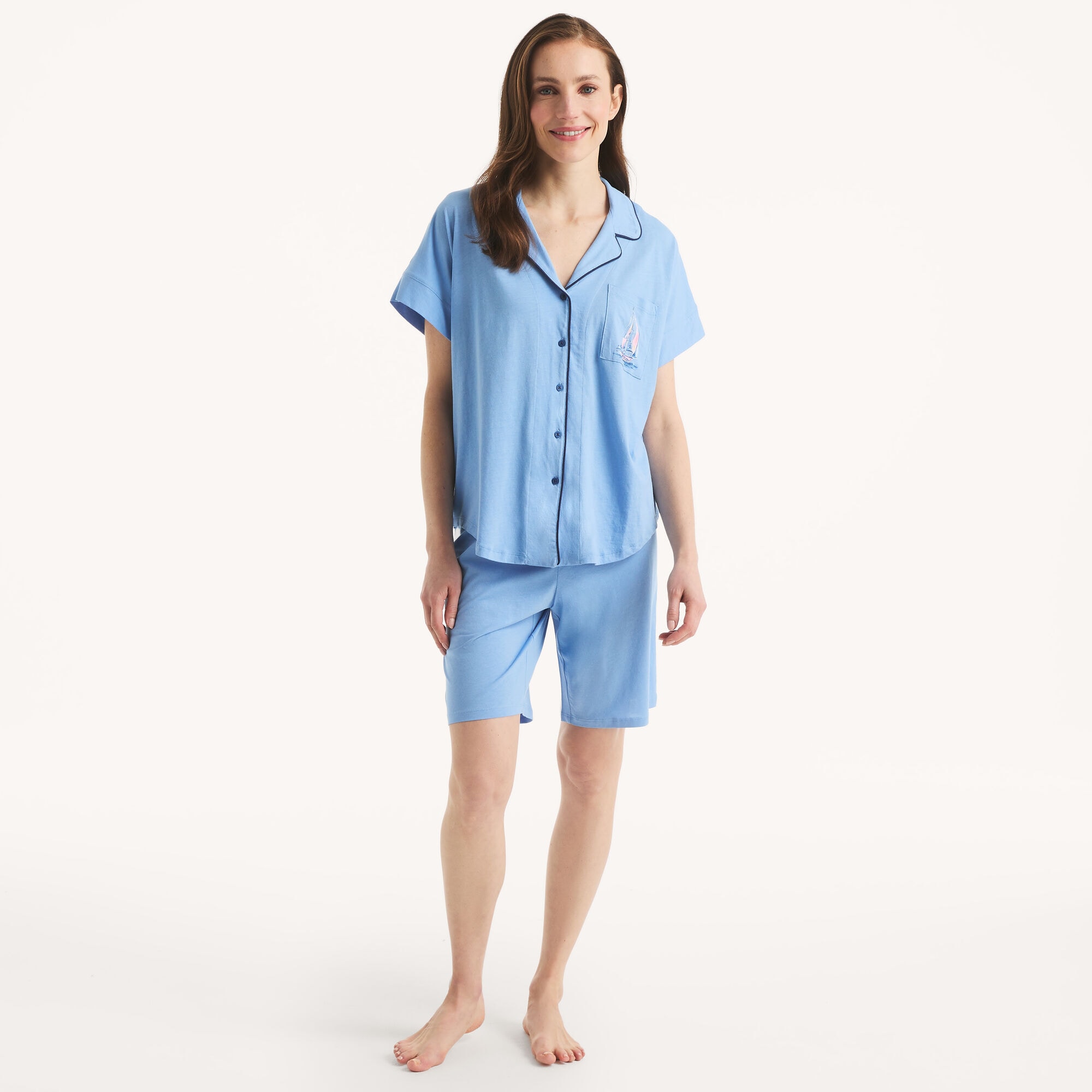 Bermuda Short Pajama Set,Hawaiian Ocean,large