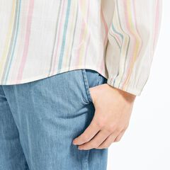 LUREX STRIPED WOVEN SHIRT,Marshmallow,large