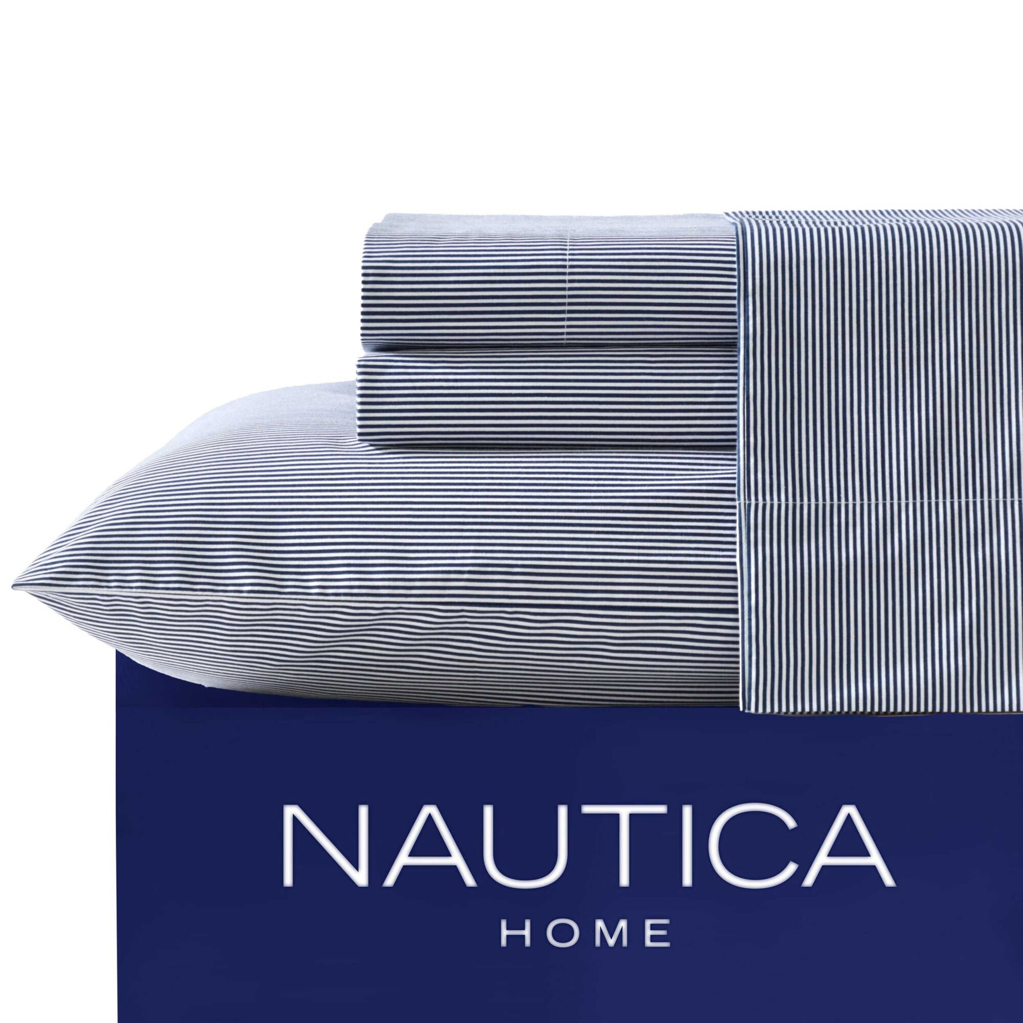 Penny Pinstripe Navy Twin XL Sheet Set,Bali Bliss,large