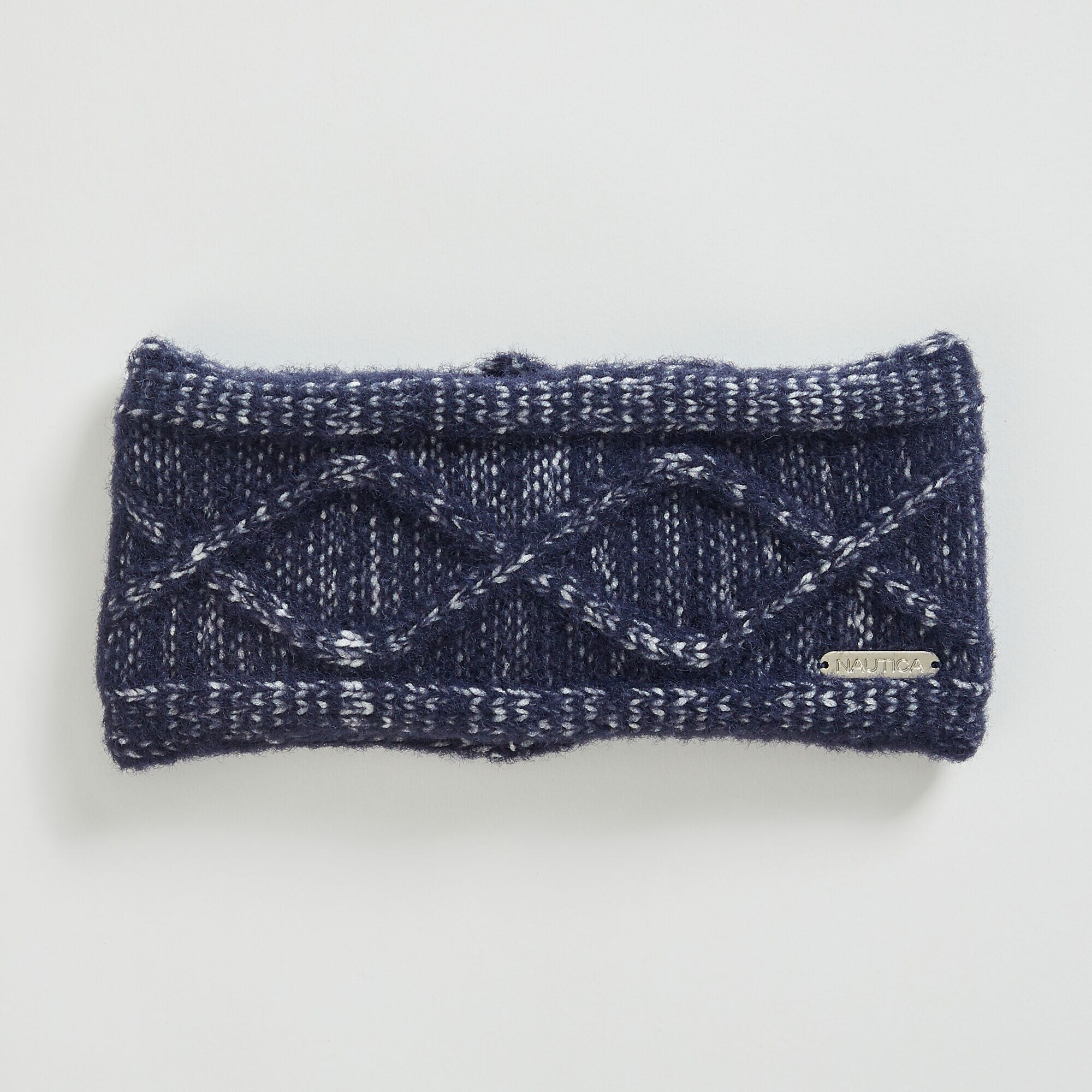 CABLE-KNIT HEADBAND,Navy,large