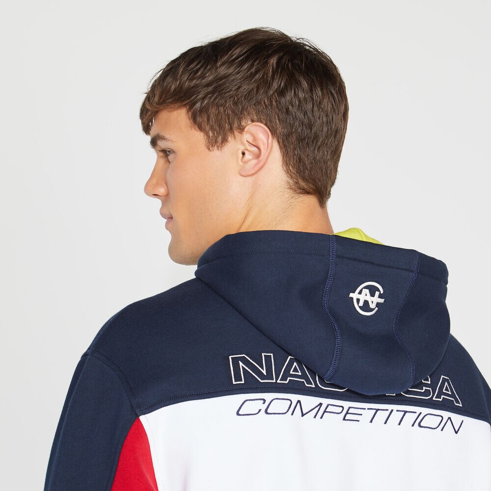 COMPETITION COLORBLOCK GRAPHIC HOODIE,Navy,large