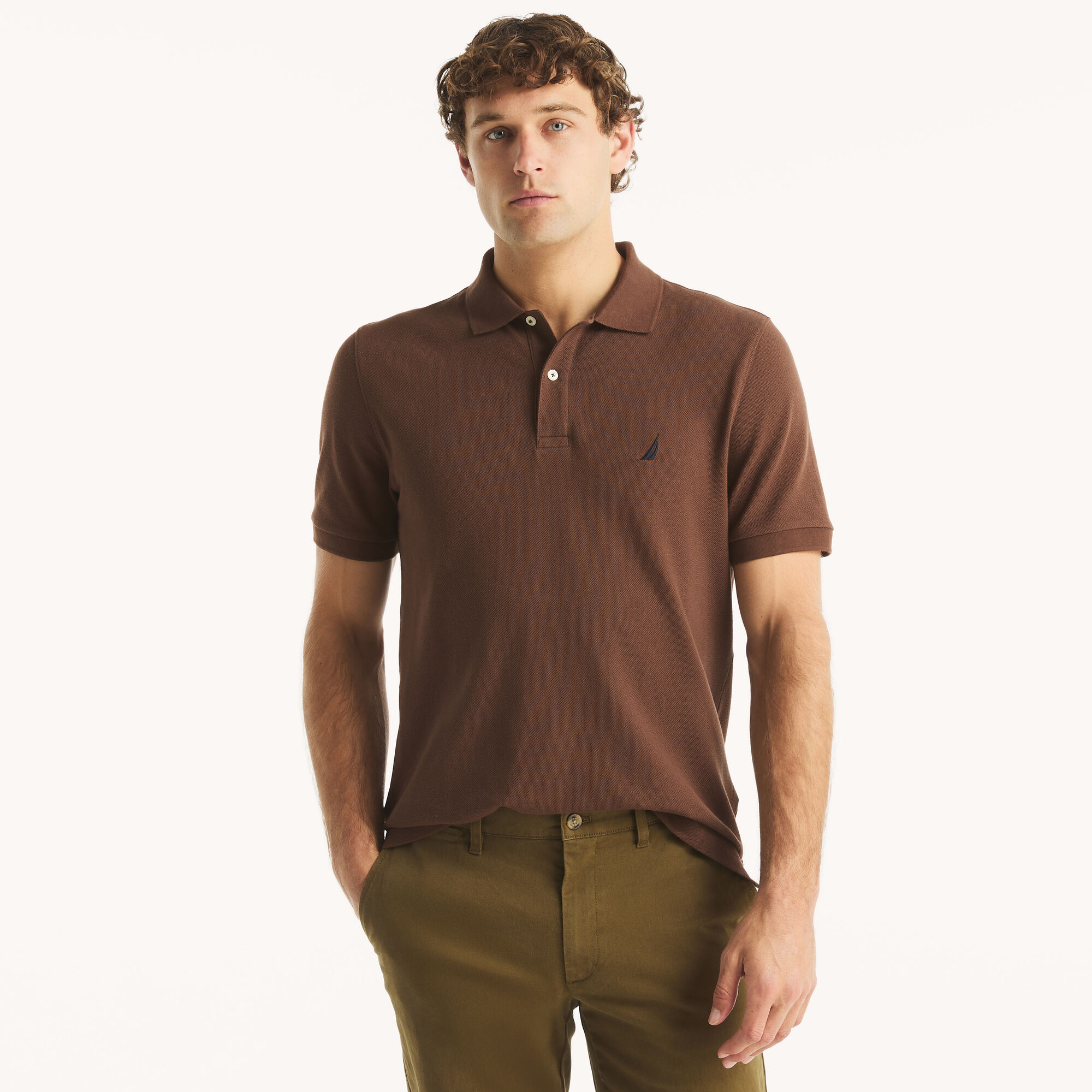 Classic Fit Deck Polo,True Khaki,large