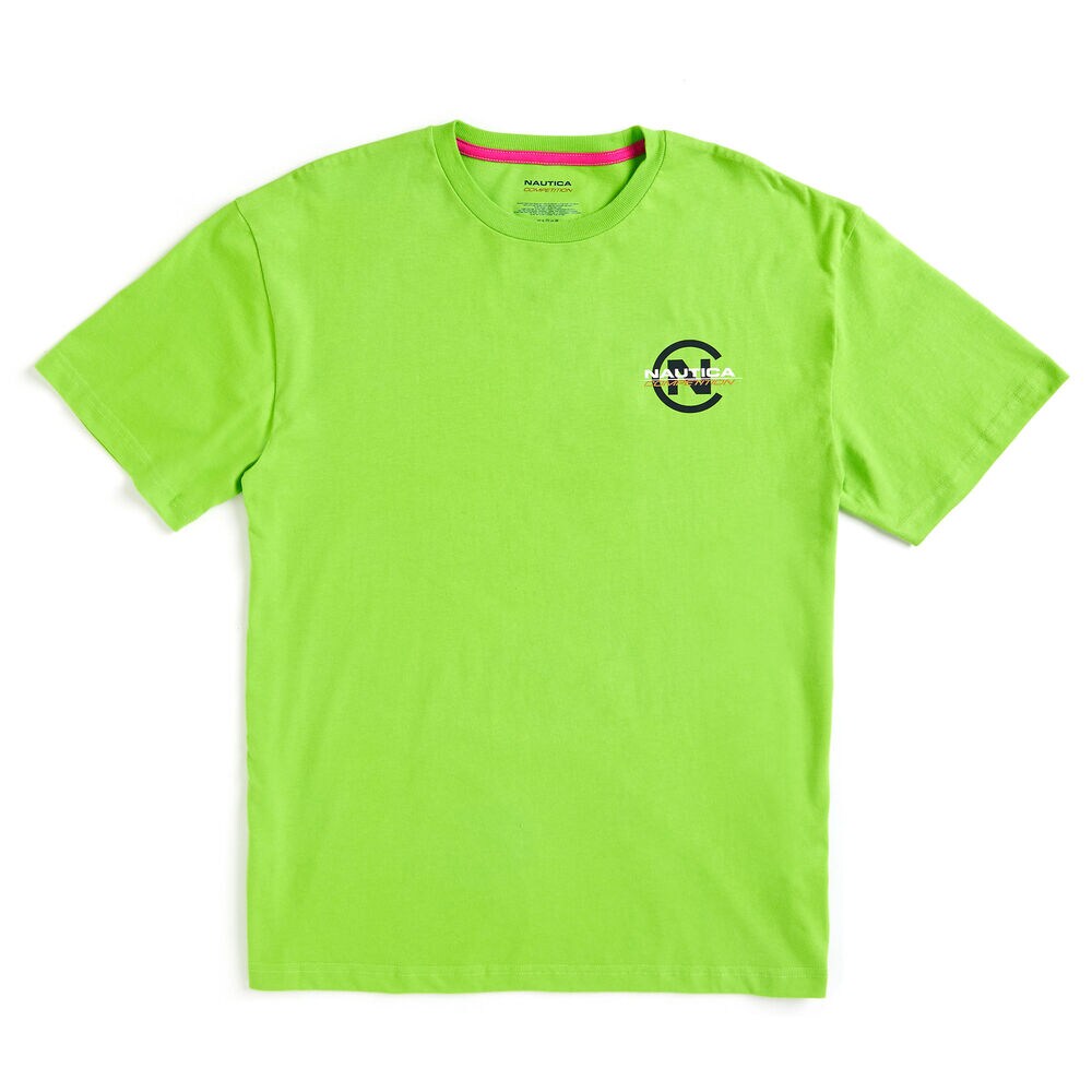 Lil Yachty by Nautica Competition Logo Tee,Lime Surf,large