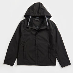 HOODED BOMBER JACKET,True Black,large