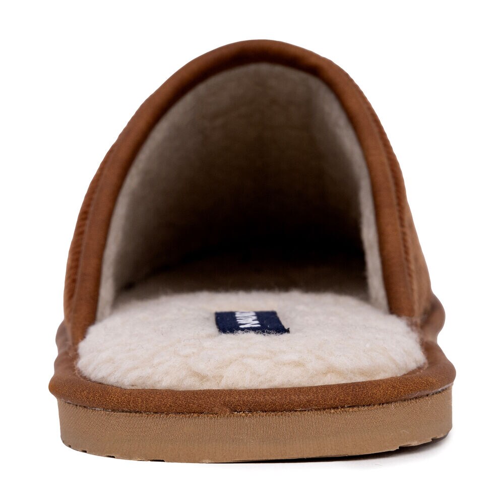 Faux-Fur-Lined Slipper,Dark Brown Heather,large