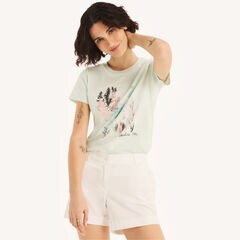Sustainably Crafted Nautica Coral Graphic T-Shirt,Green Tea,large