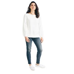 POINTELLE-KNIT BOAT NECK SWEATER,Marshmallow,large