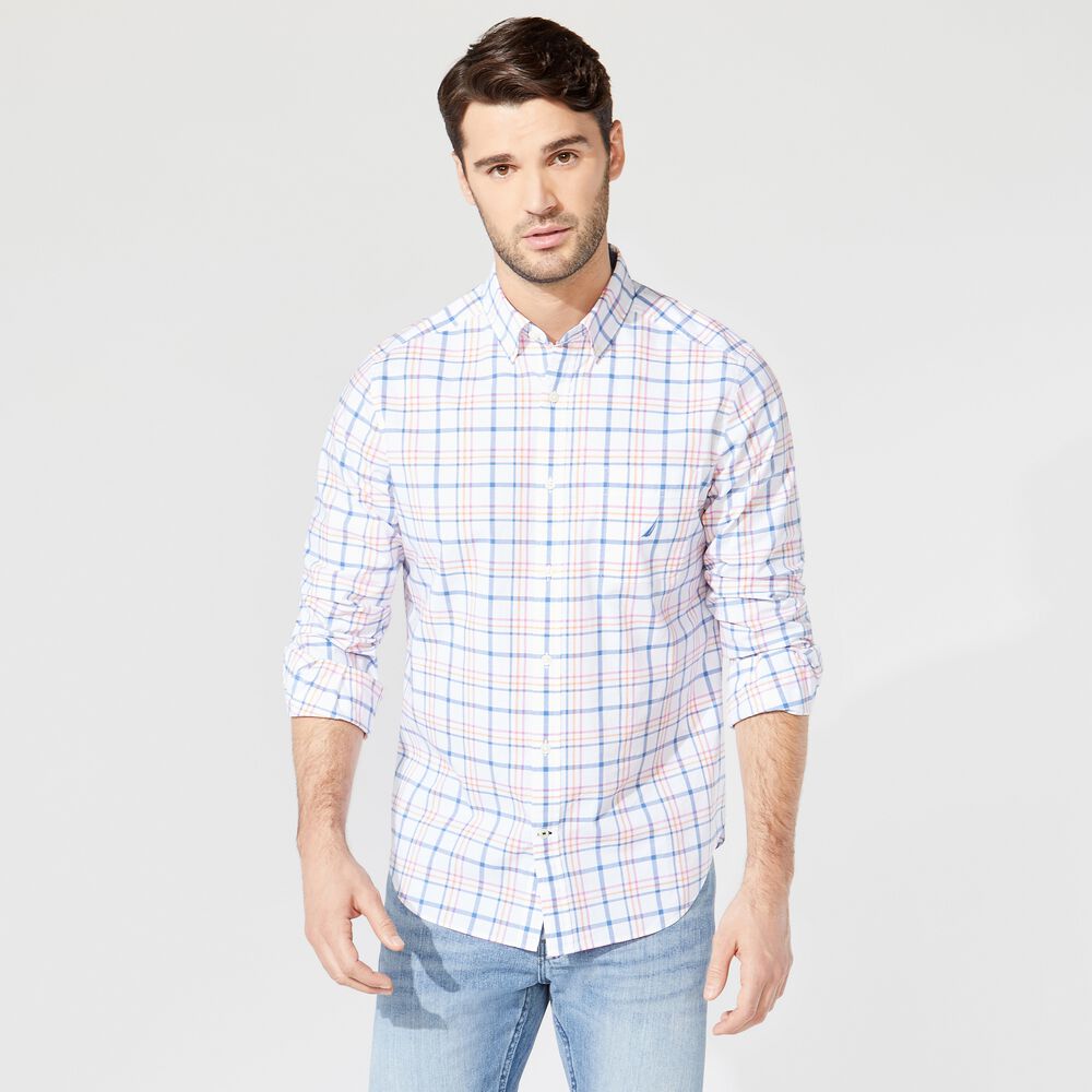 PLAID SHIRT,Bright White,large