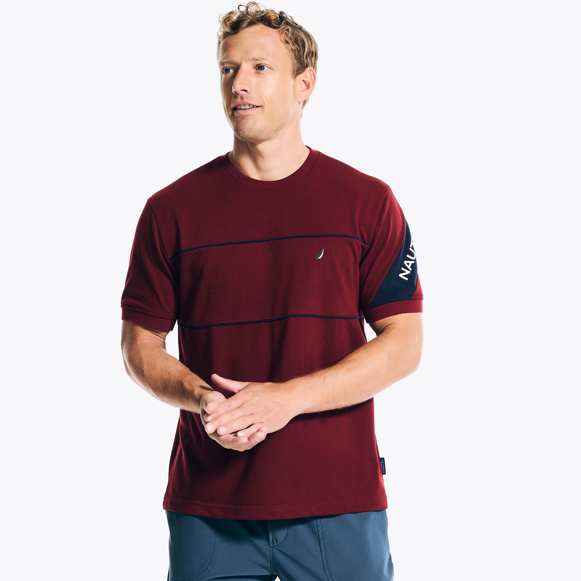 Navtech Crewneck T-Shirt,Flamingo,large