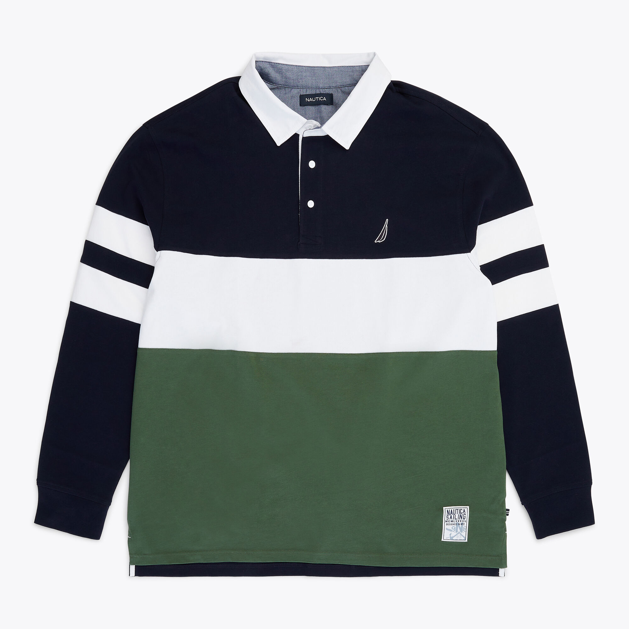 BIG & TALL RUGBY POLO SHIRT,Navy,large