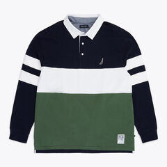 BIG & TALL RUGBY POLO SHIRT,Navy,large