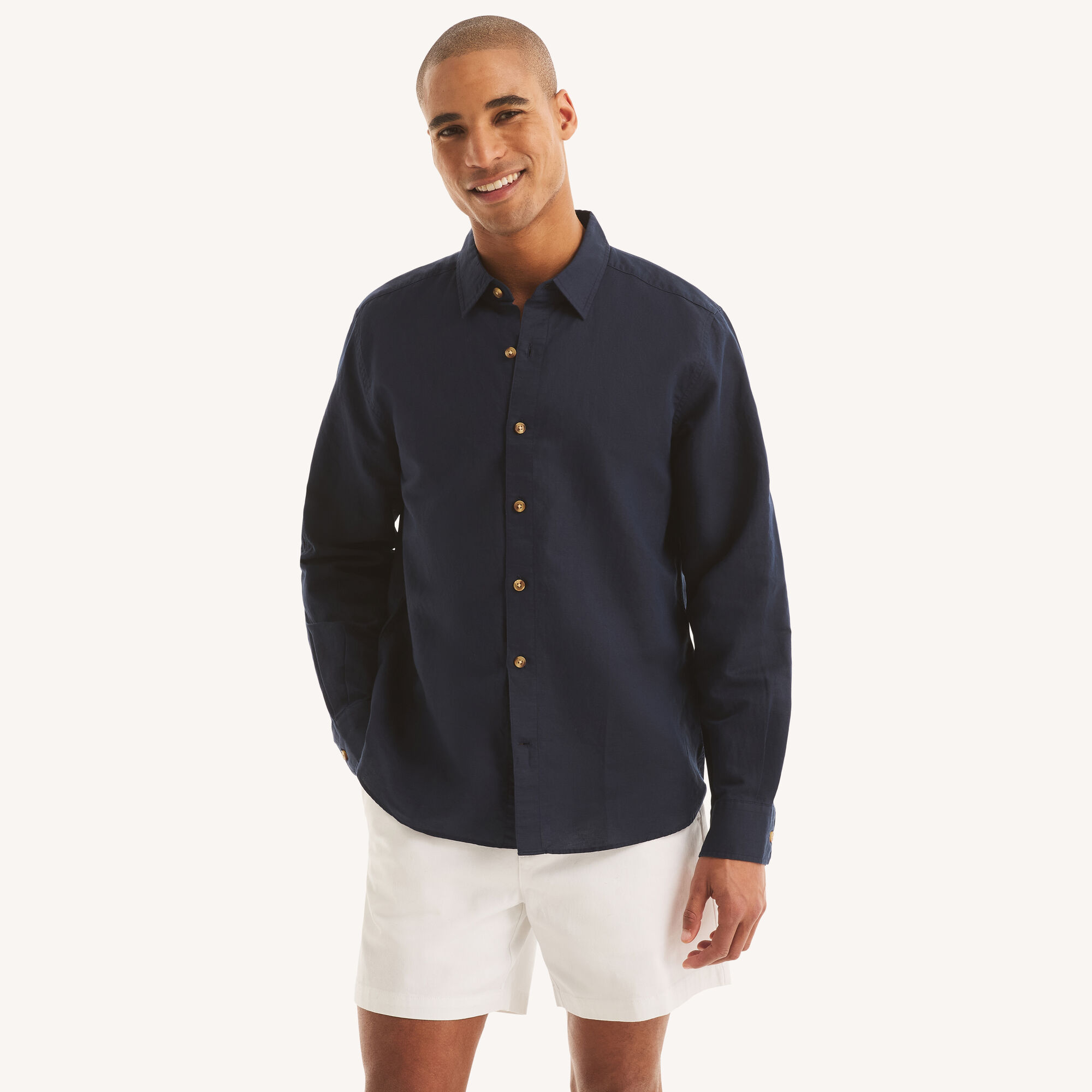 Linen Shirt,Stellar Blue Heather,large