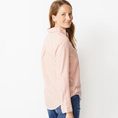 NAUTICA JEANS CO. STRIPE BOYFRIEND POPOVER,Russet,large