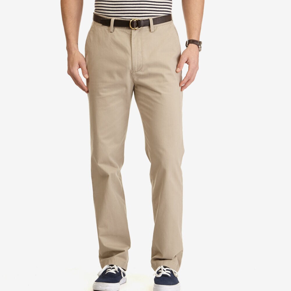 Flat Front Classic Fit Deck Pants,True Khaki,large