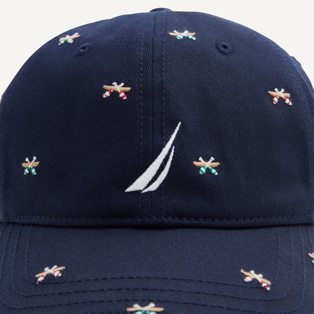 brand icon Embroidered Printed Cap,Stellar Blue Heather,large