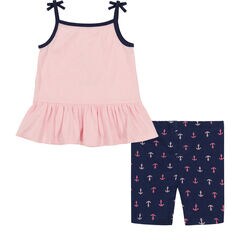 TODDLER GIRLS' TANK 2PC BIKE SHORT SET (2T-4T),Raspberry,large