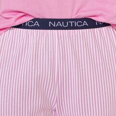 NAUTICA SIGNATURE STRIPED SHORT SLEEVE PAJAMA SET,Deep Fuschia,large