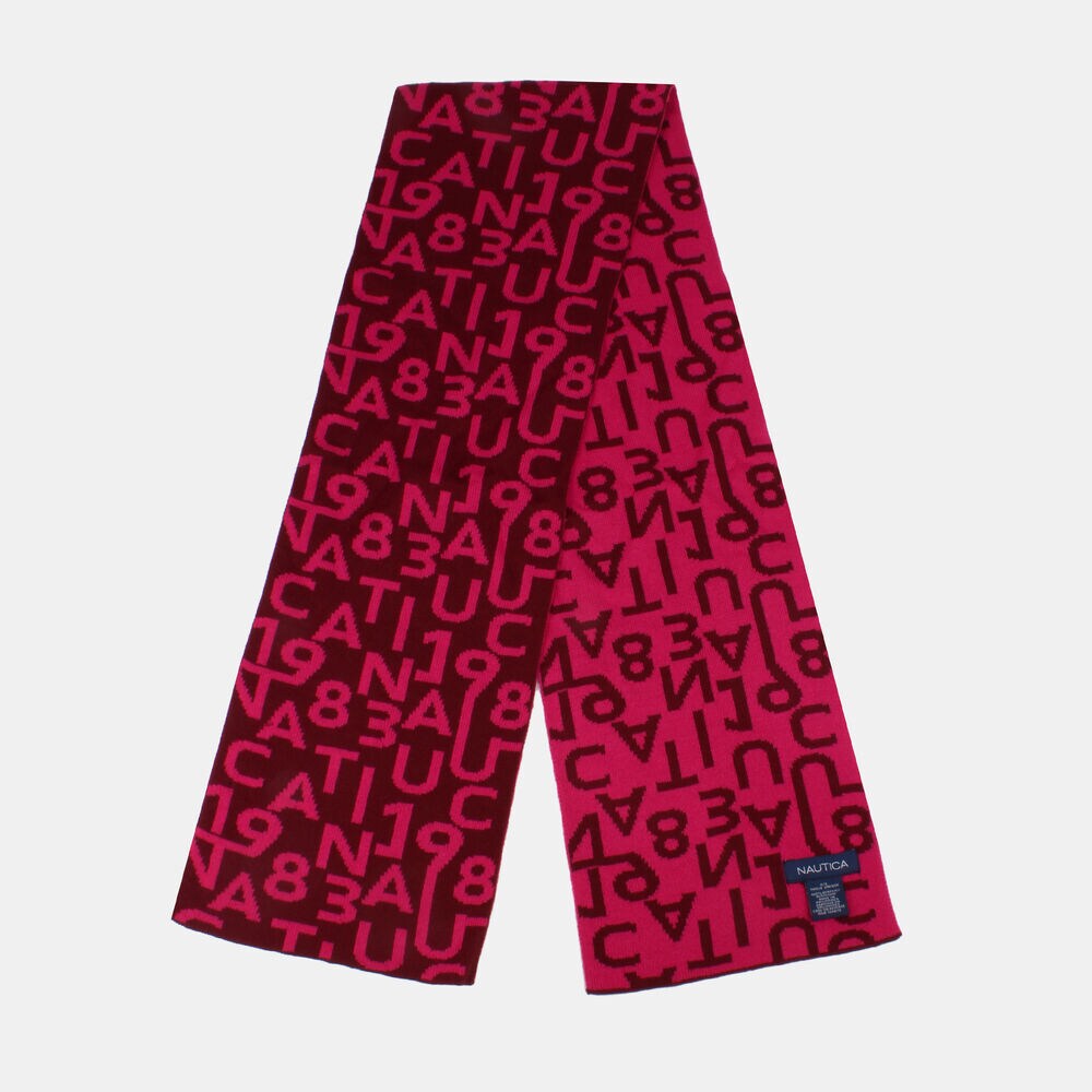 KIDS' LOGO KNIT SCARF,Zinfandel,large
