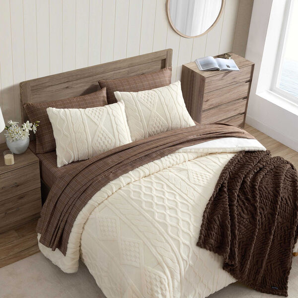 Willow Cable Knit King Comforter Set 