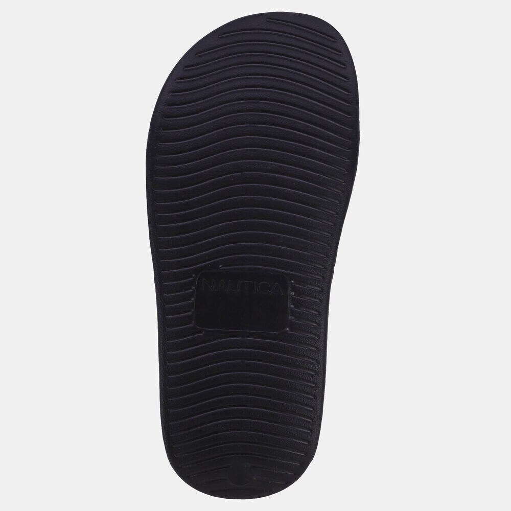 BOYS' STRIPED LOGO SLIDE SANDAL,Dove,large