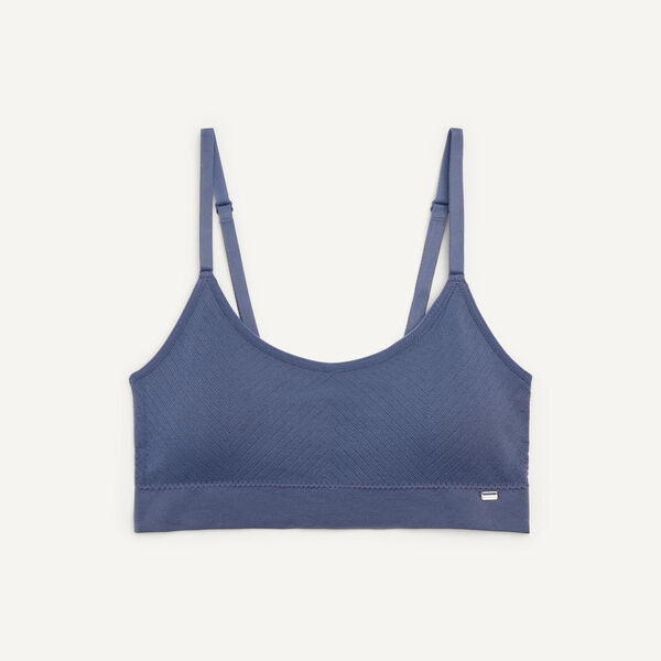 Ribbed Chevron Seamless Lounge Bra, 3-Pack