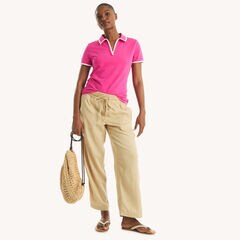 Johnny Collar Top,Hot Pink,large