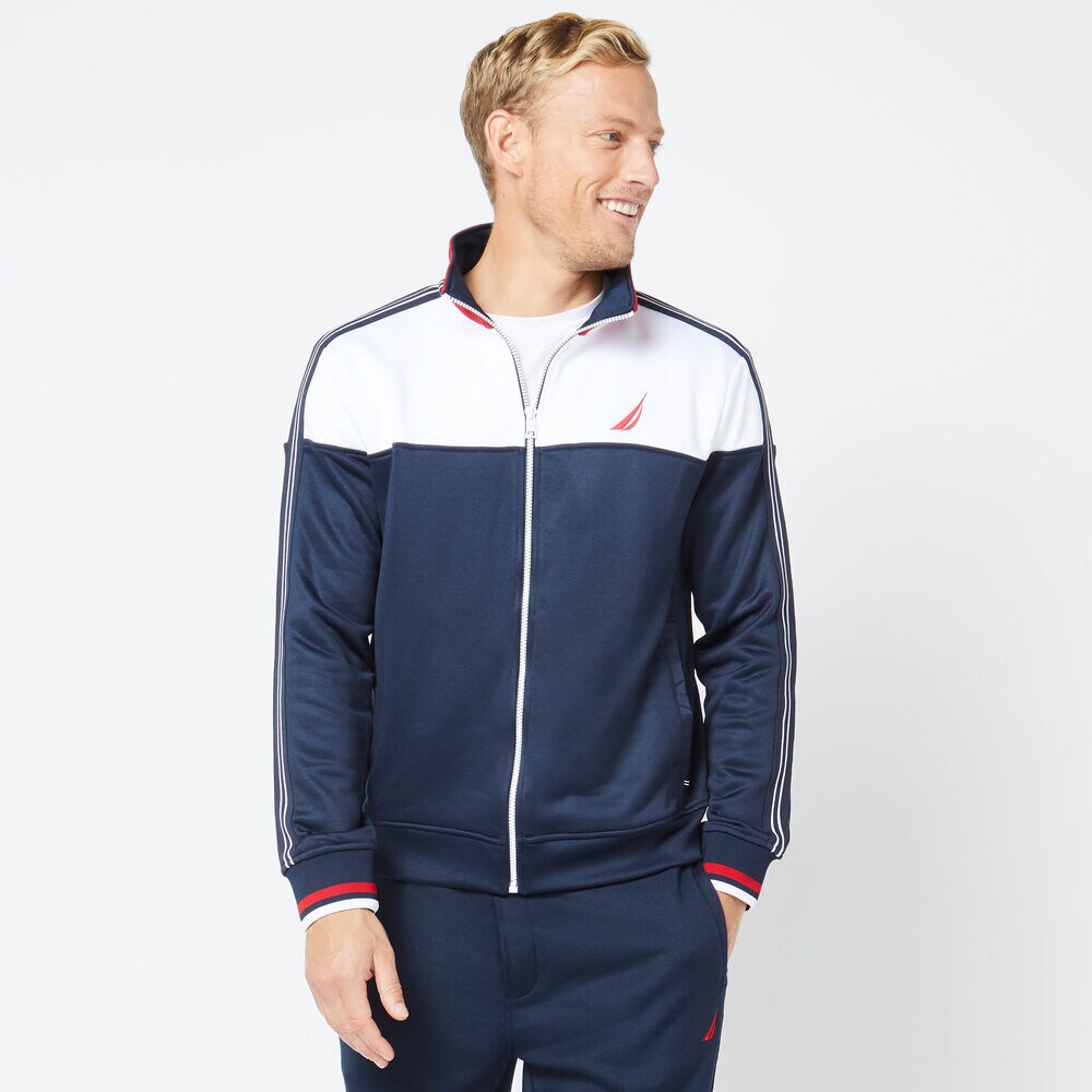 COLORBLOCK TRACK JACKET,Navy,large