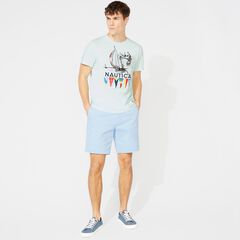BIG & TALL NAUTICA FLAG PRINT T-SHIRT,Aquabreeze,large