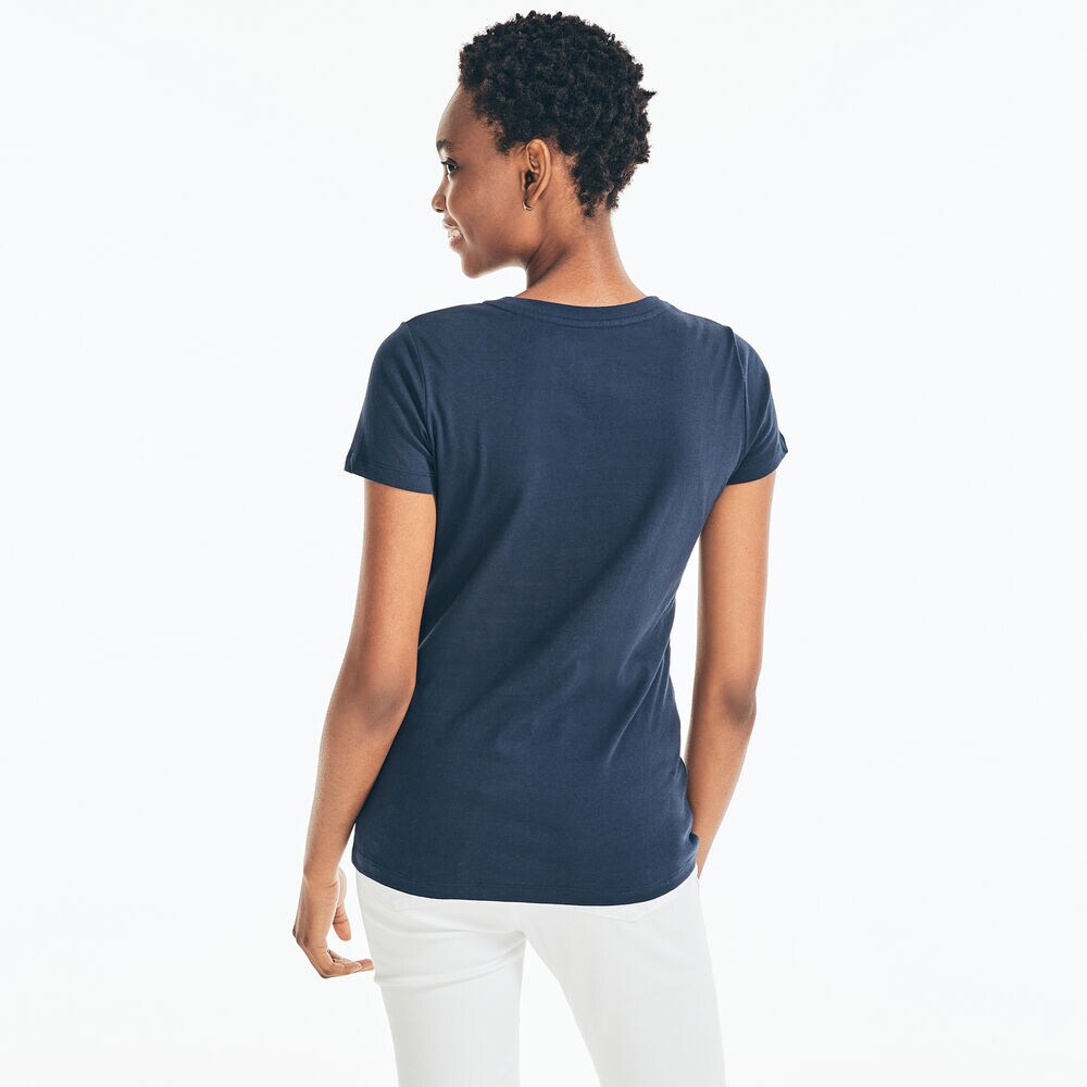 METALLIC FOIL LOGO GRAPHIC T-SHIRT,Stellar Blue Heather,large