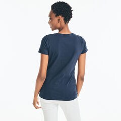 METALLIC FOIL LOGO GRAPHIC T-SHIRT,Stellar Blue Heather,large