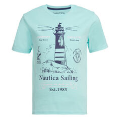 BOYS' LIGHTHOUSE GRAPHIC T-SHIRT (8-20),Azure Blue,large
