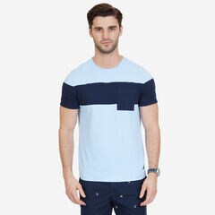 Color Block T-Shirt,Sea Mist,large