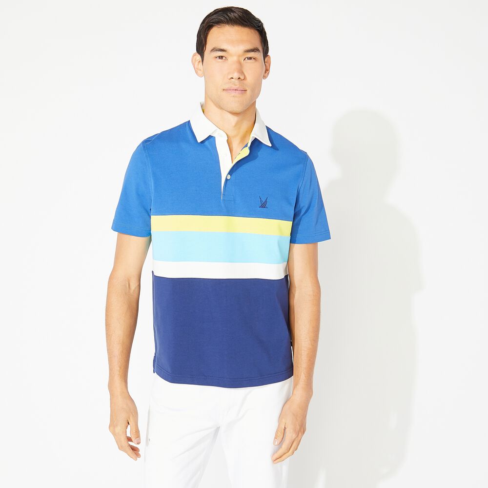 CLASSIC FIT COLORBLOCK POLO,Windsurf Blue,large