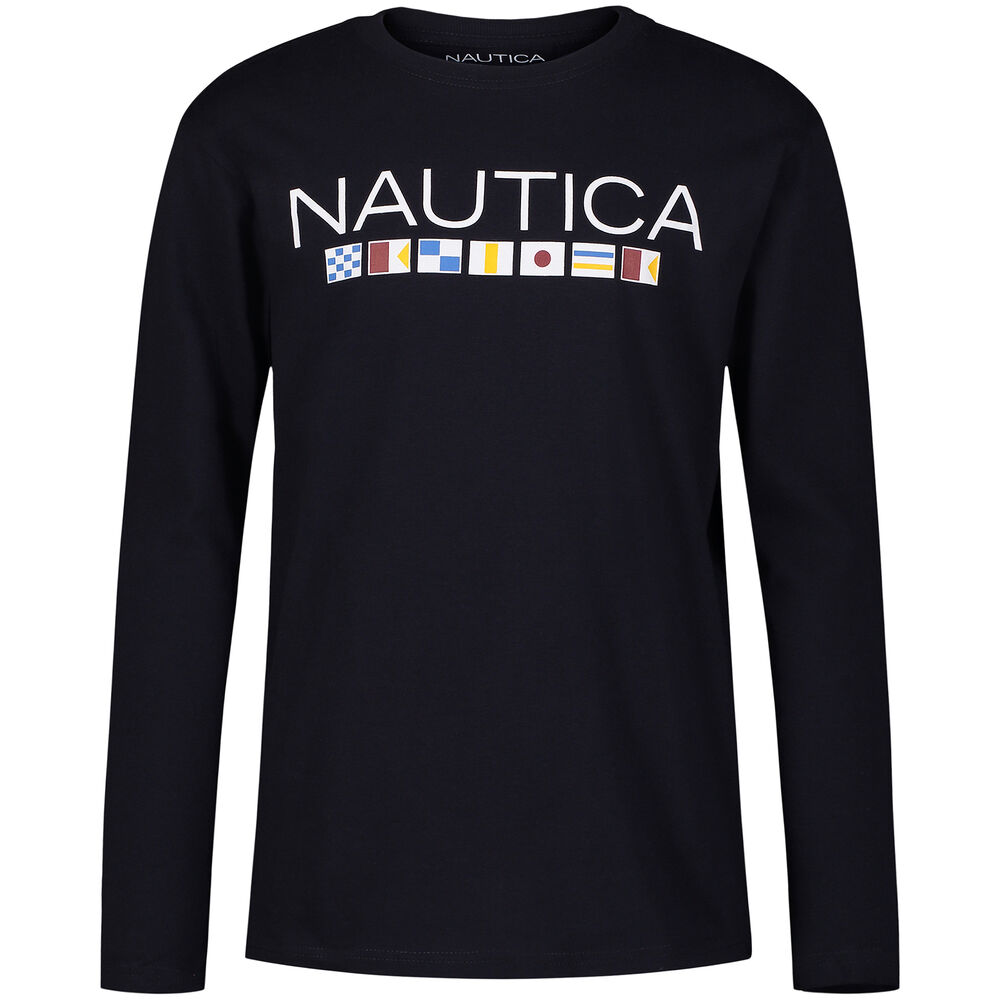 Little Boys' Signal Flags Graphic Long-Sleeve T-Shirt (4-7),Aquadream,large