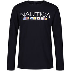 Little Boys' Signal Flags Graphic Long-Sleeve T-Shirt (4-7),Aquadream,large