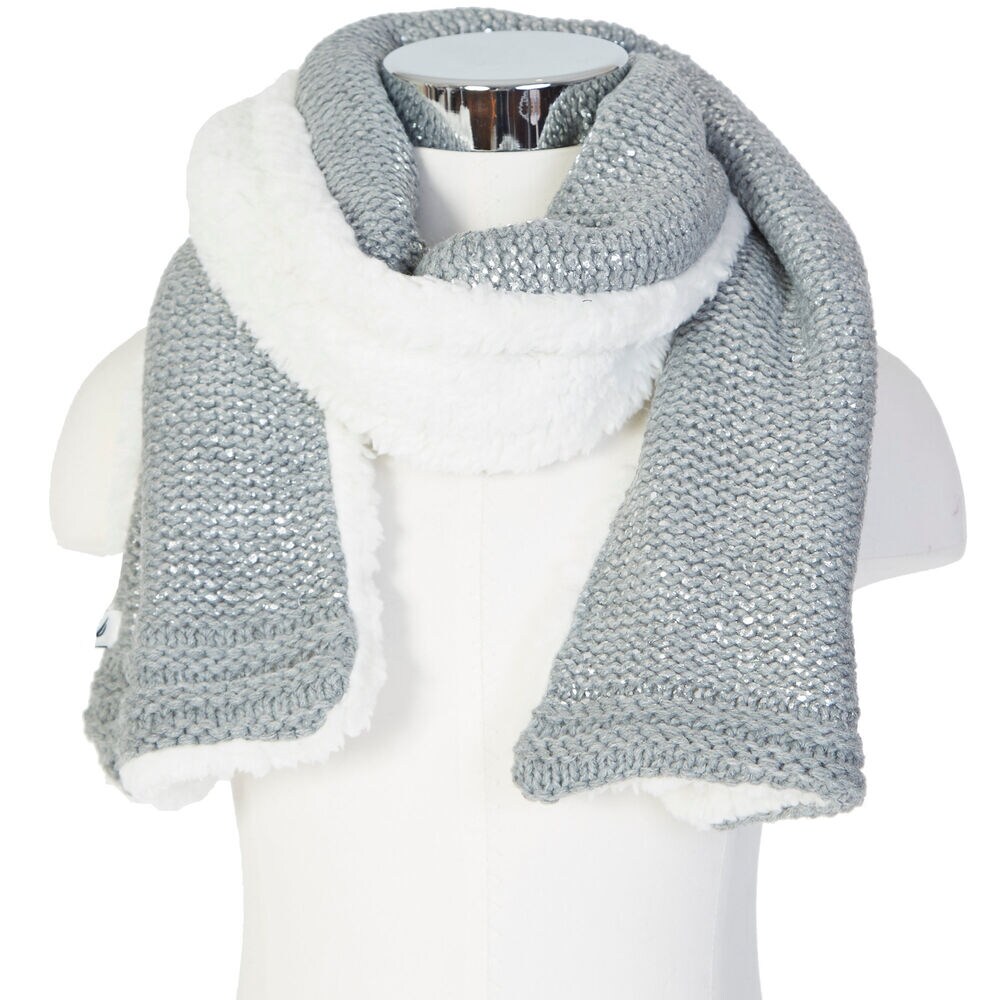 Snowy Sherpa Scarf,Graphite Heather,large