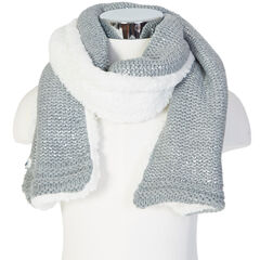 Snowy Sherpa Scarf,Graphite Heather,large