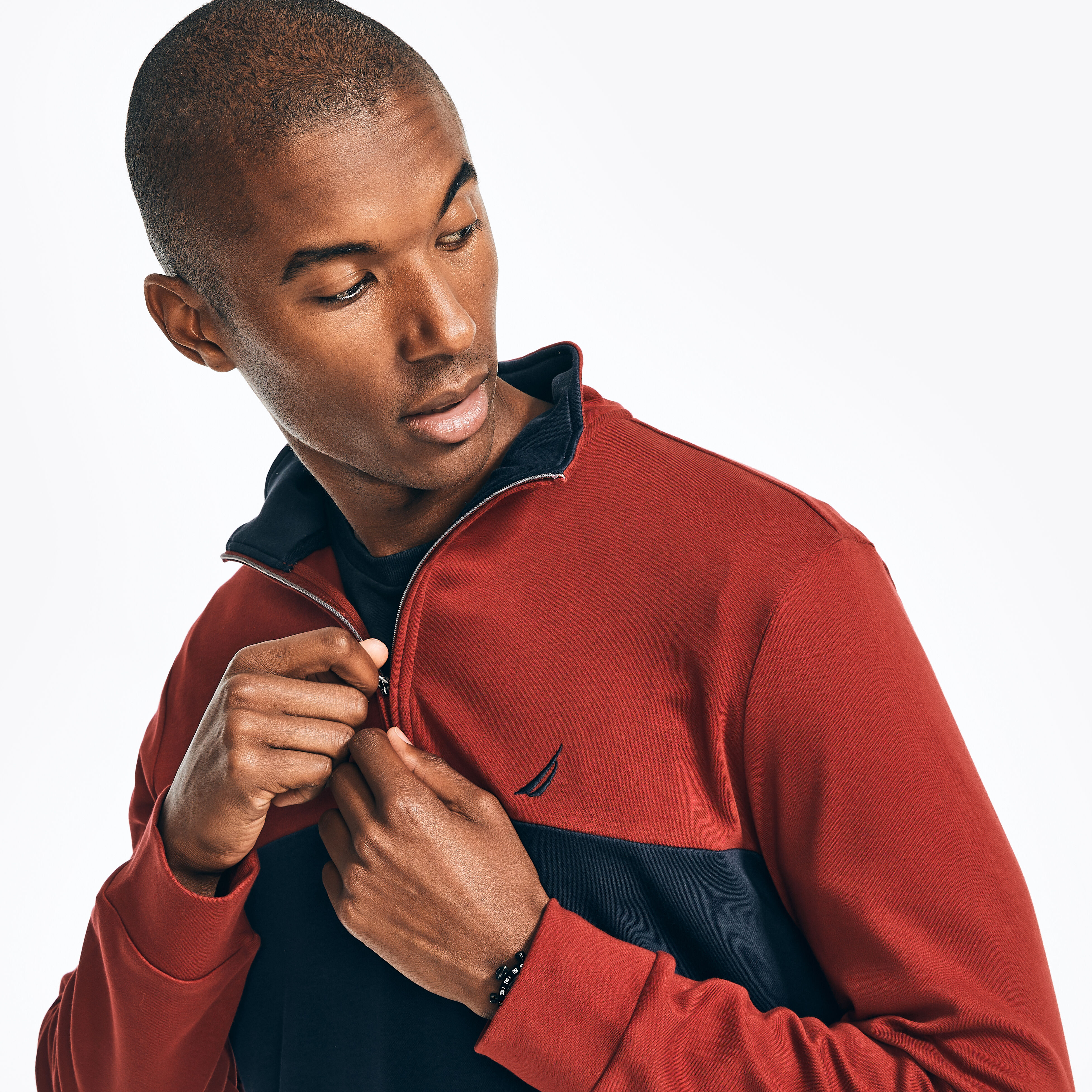COLORBLOCK QUARTER-ZIP SWEATSHIRT | Nautica