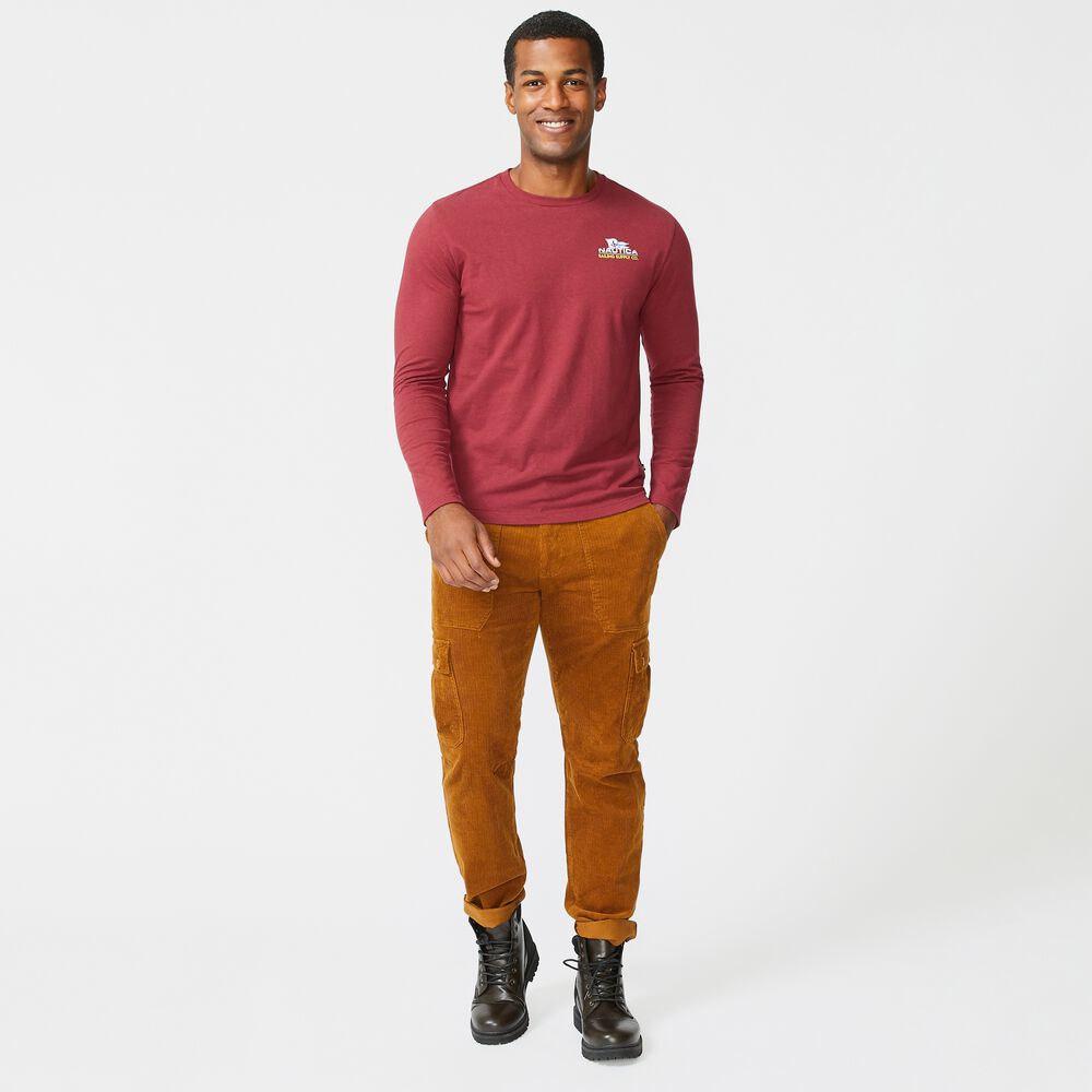SUSTAINABLY CRAFTED GRAPHIC LONG-SLEEVE T-SHIRT,Zinfandel,large
